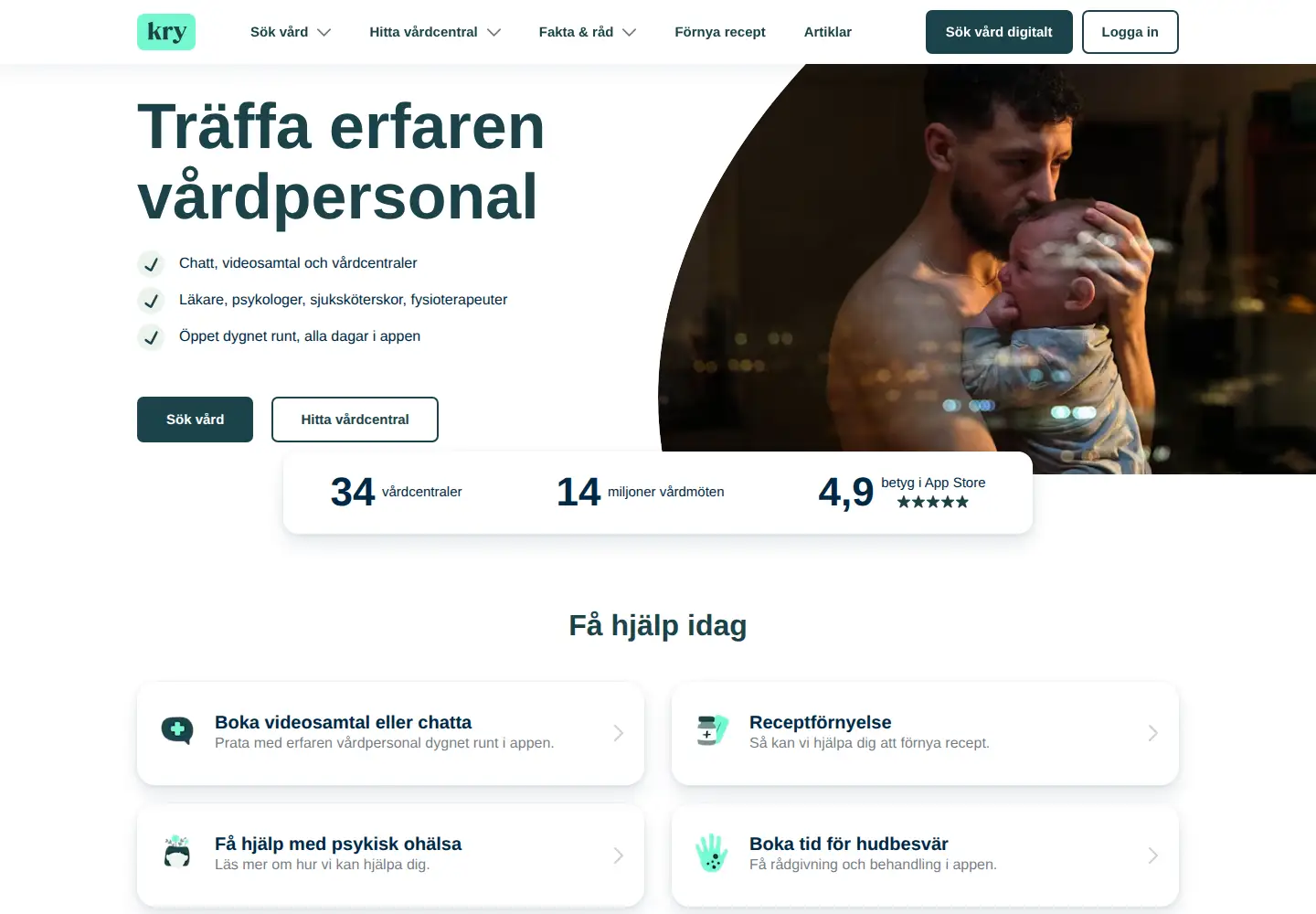 Screenshot of kry.se