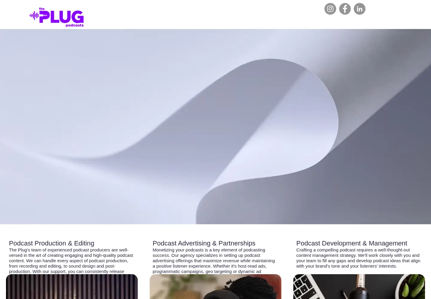 Captured homepage of theplug-agency.com in the current scan