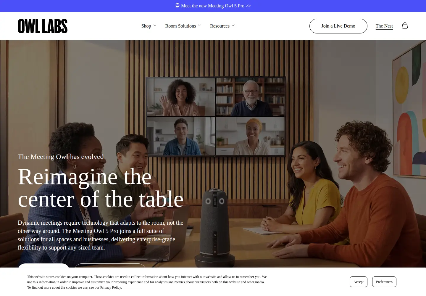 Screenshot of owllabs.com