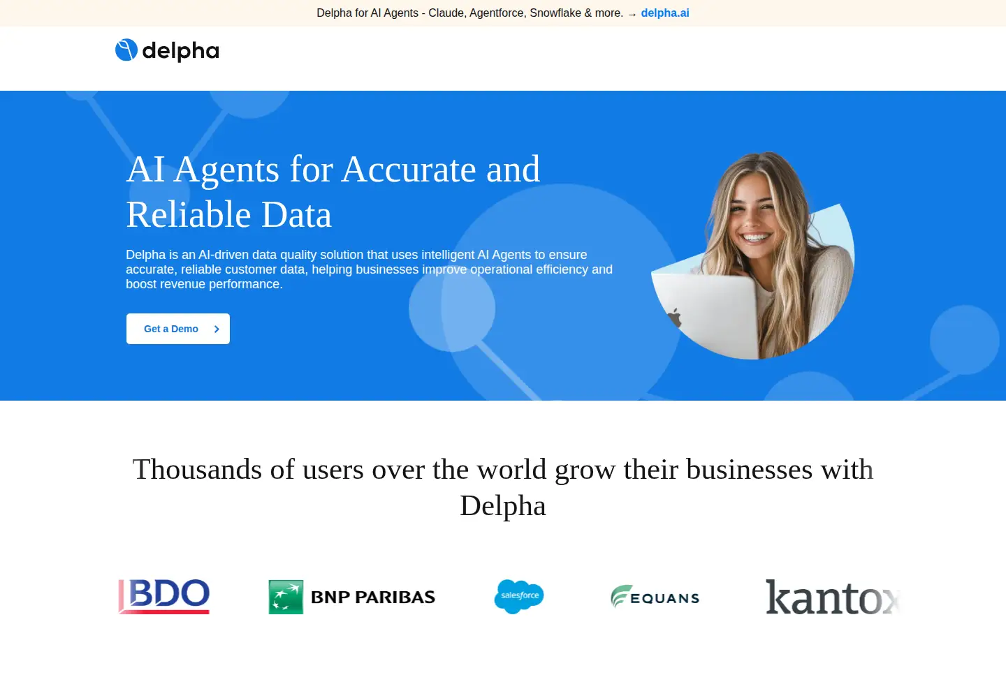 Screenshot of delpha.io