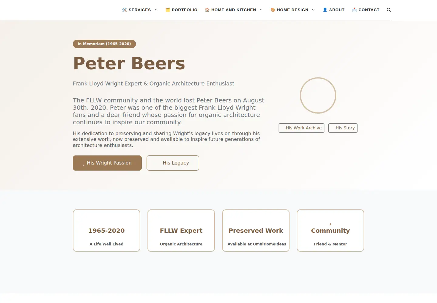Captured homepage of peterbeers.net in the current scan