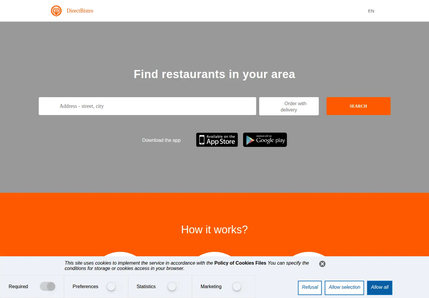 Screenshot of directbistro.com