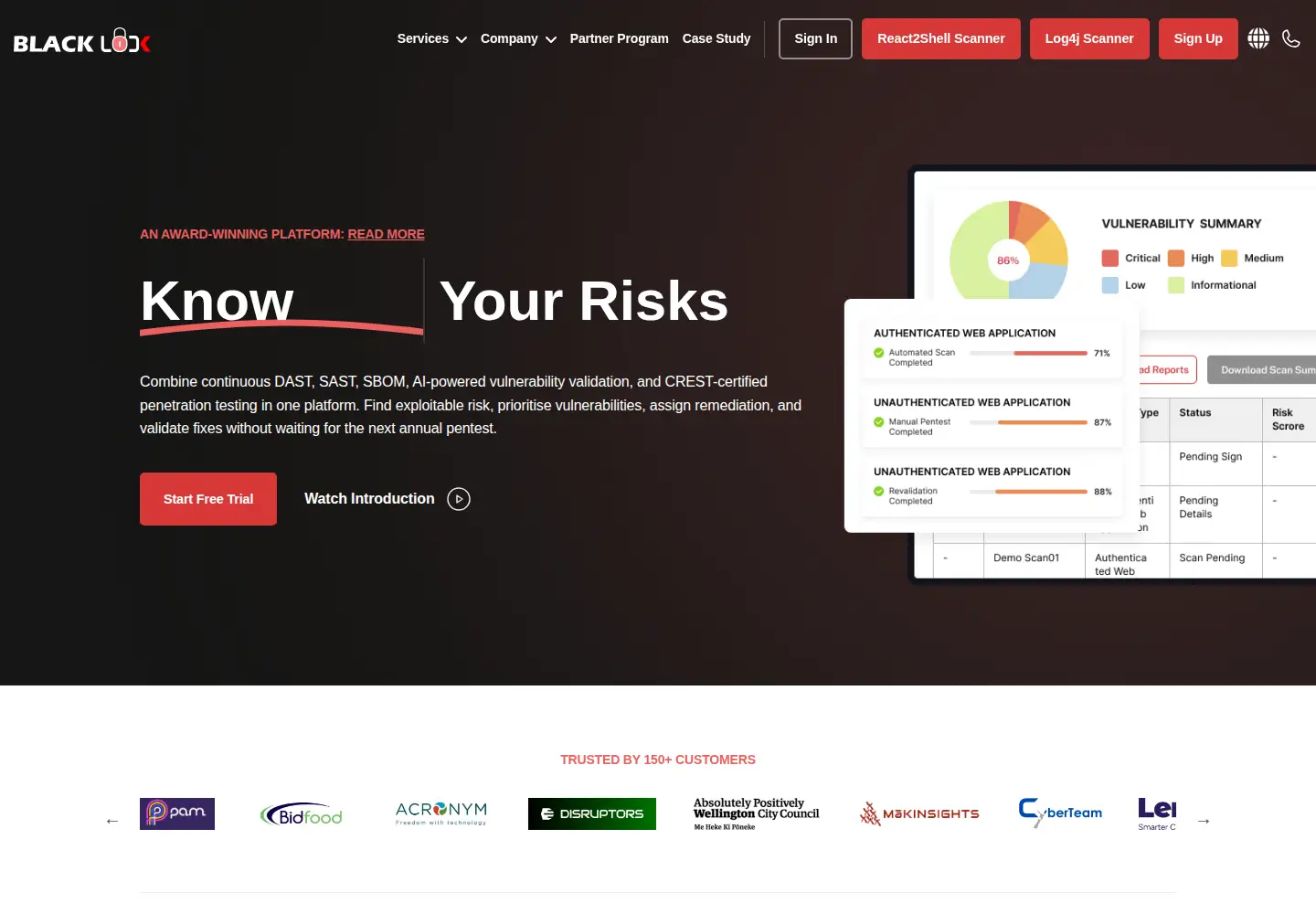 Screenshot of blacklock.io