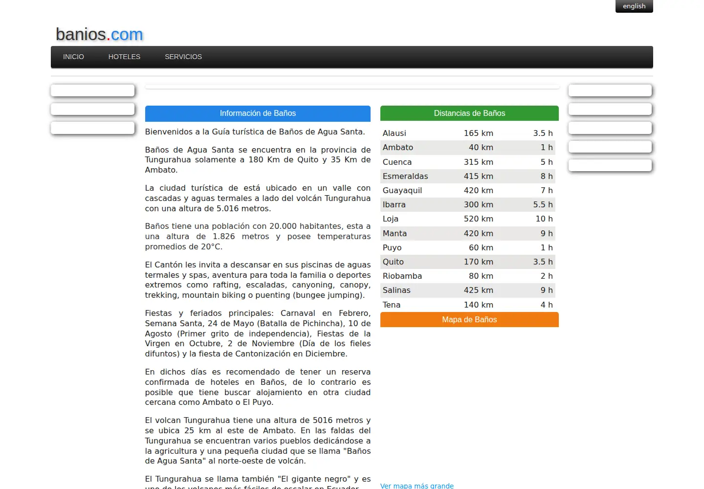 Captured homepage of banios.com in the current scan