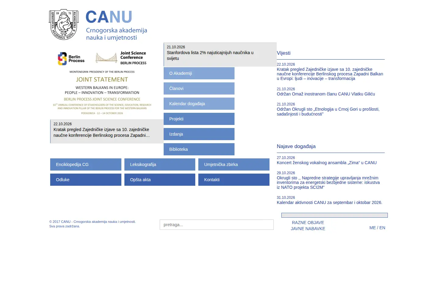 Captured homepage of canu.me in the current scan