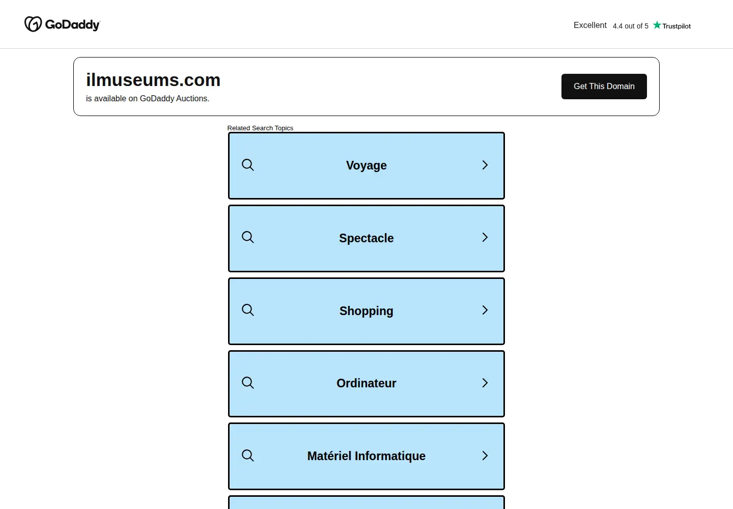 Captured homepage of ilmuseums.com in the current scan