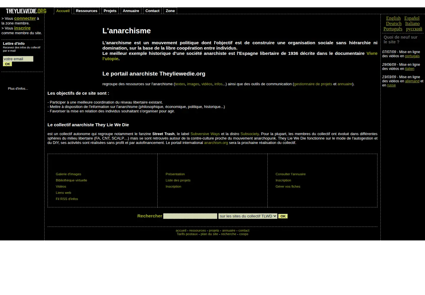 Screenshot of theyliewedie.org