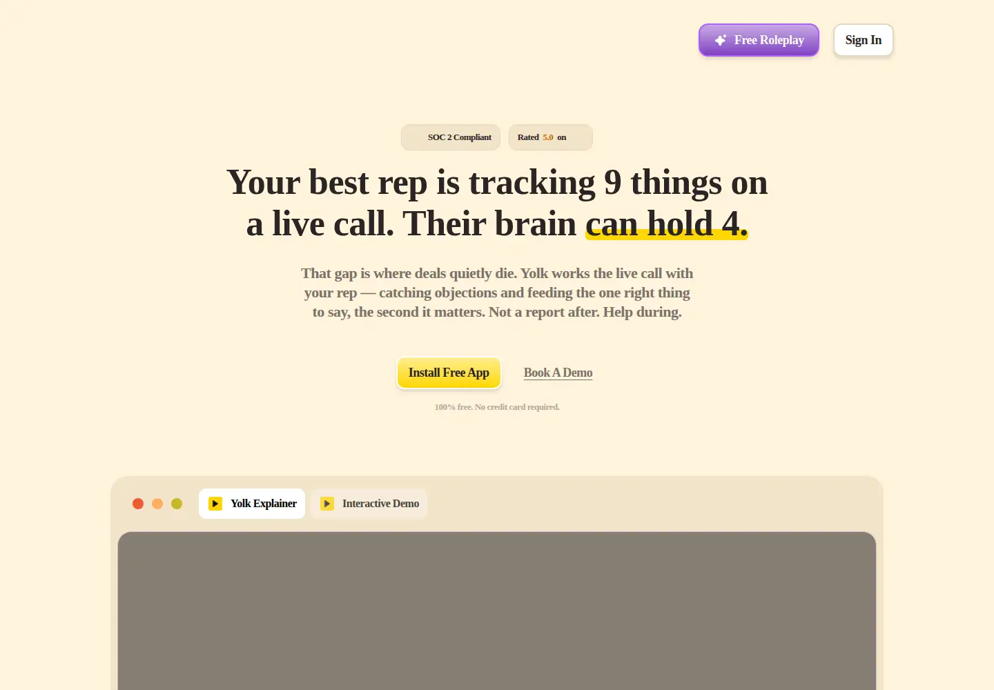 Screenshot of yolk.coach
