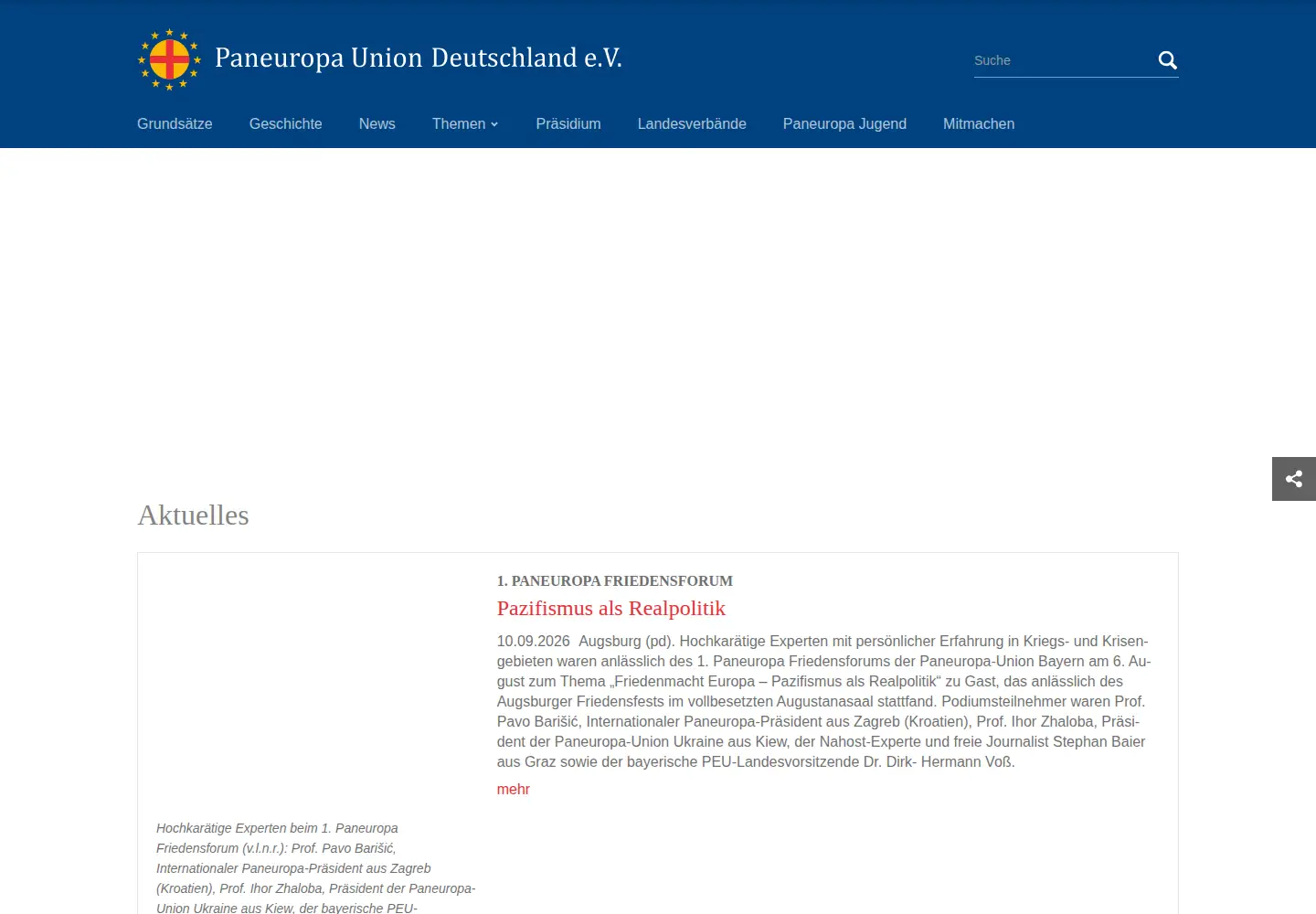 Screenshot of paneuropa.org