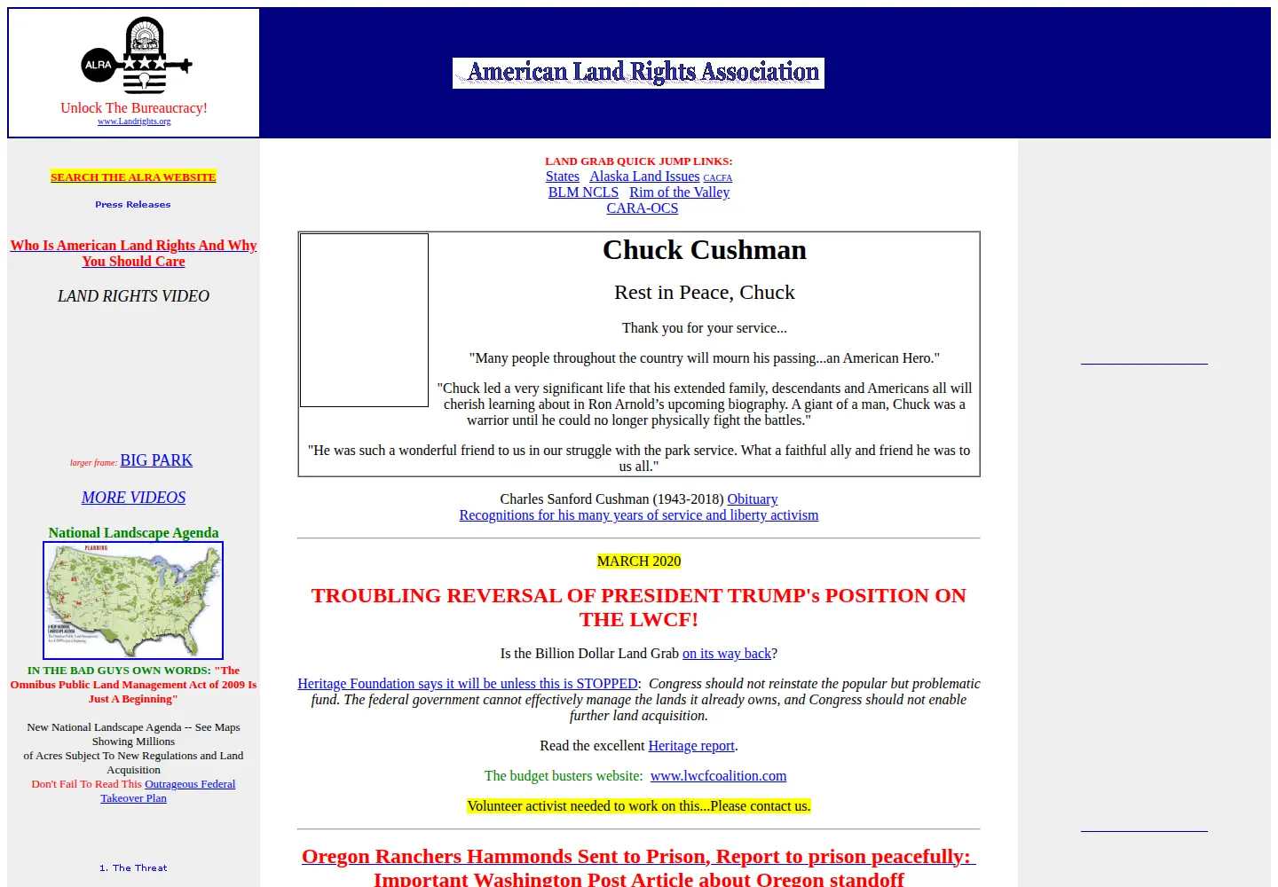 Screenshot of landrights.org