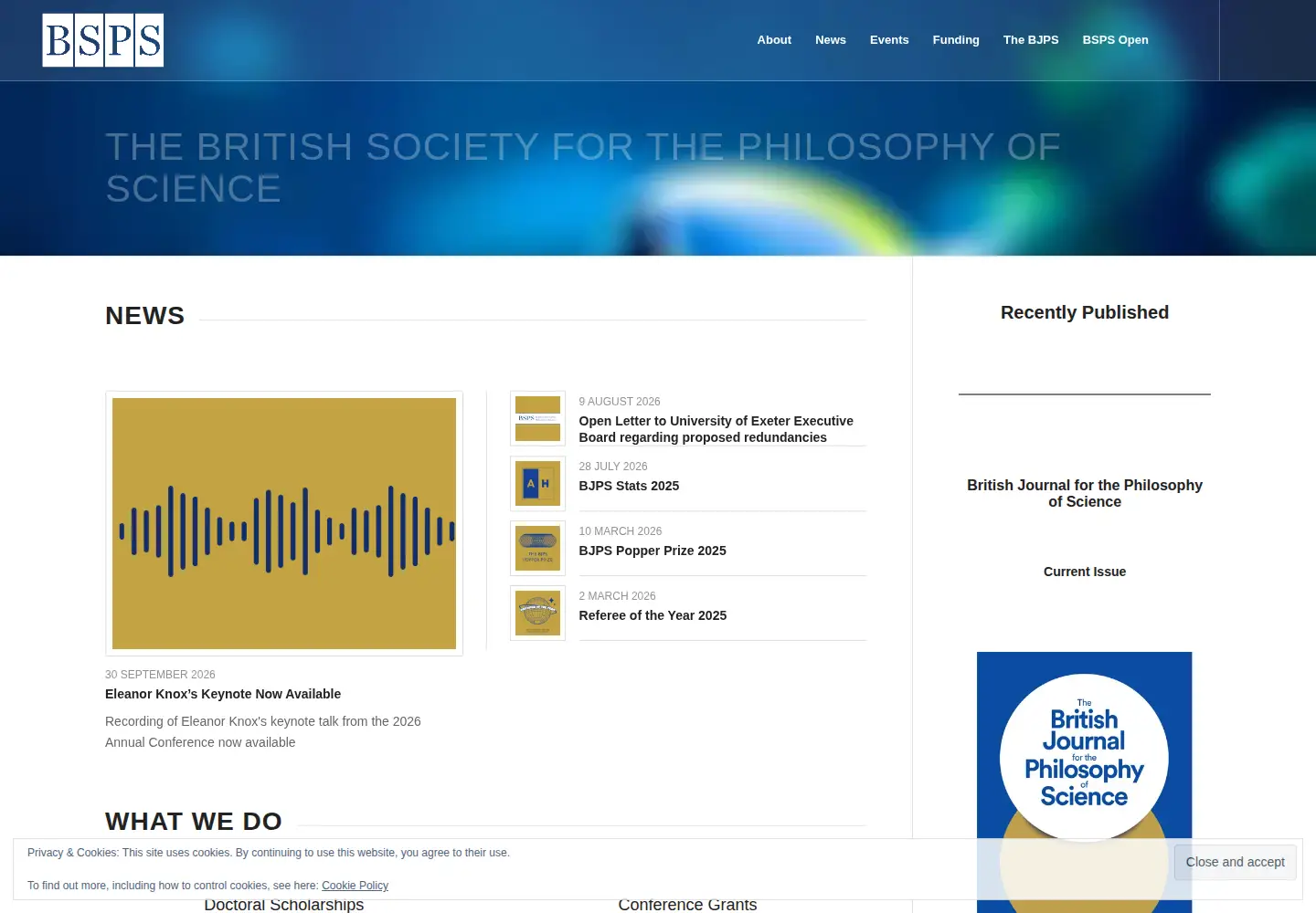 Captured homepage of thebsps.org in the current scan