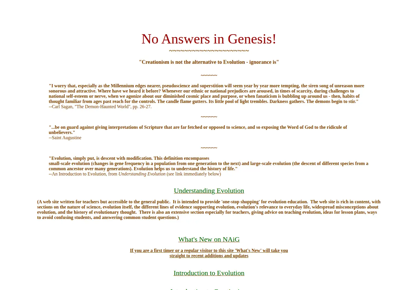 Screenshot of noanswersingenesis.org.au