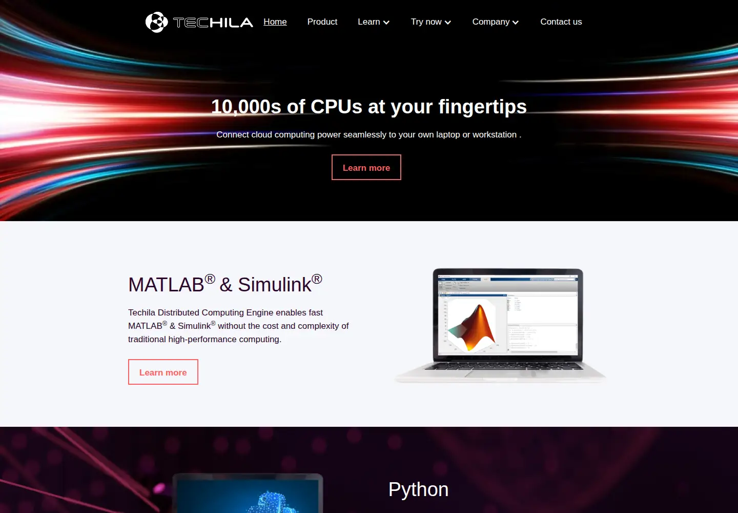 Screenshot of techilatechnologies.com
