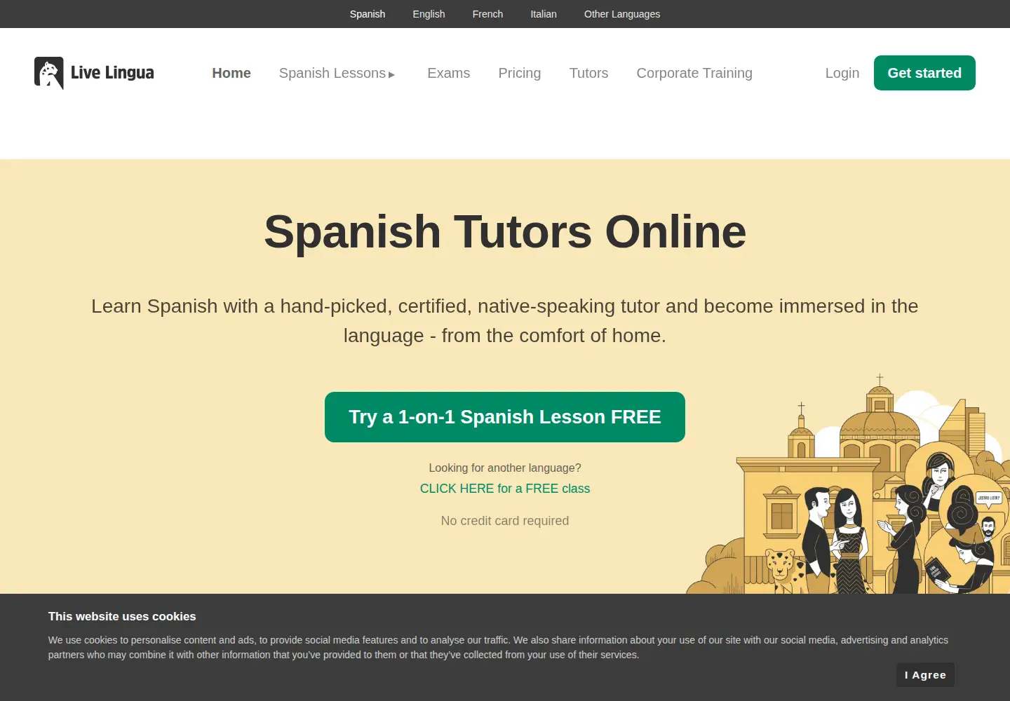 Screenshot of livelingua.com