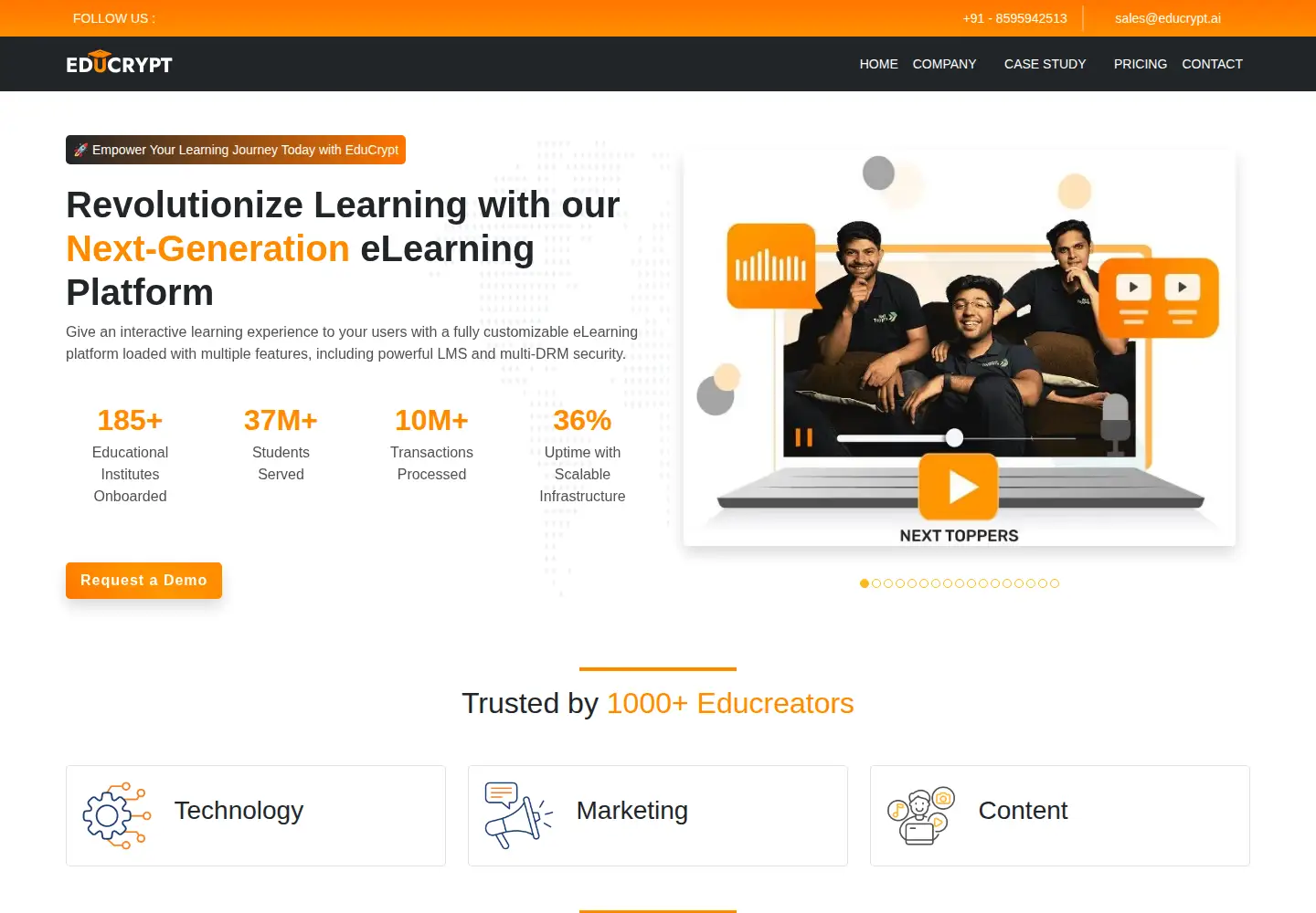 Screenshot of educrypt.ai