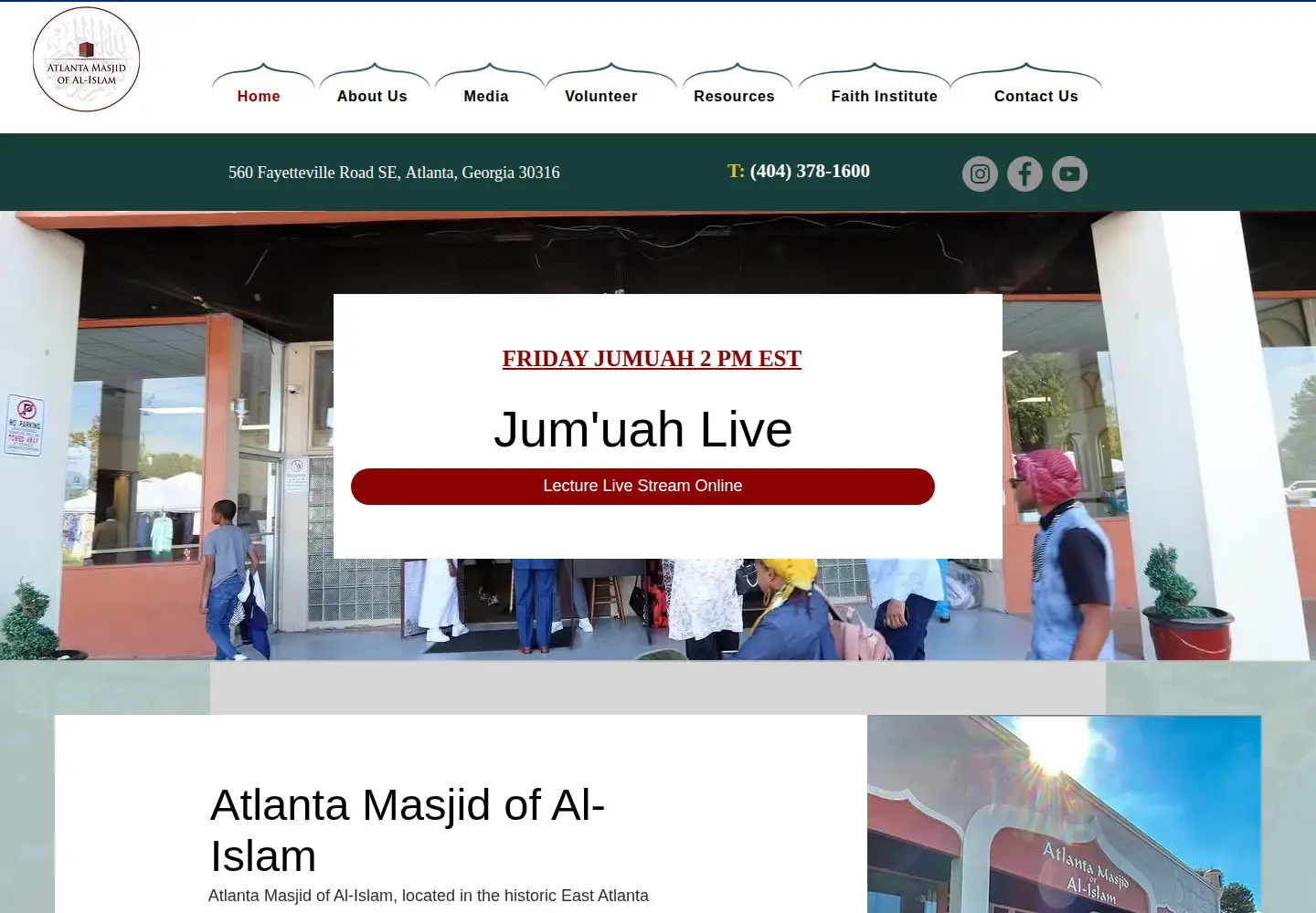 Screenshot of atlantamasjid.com