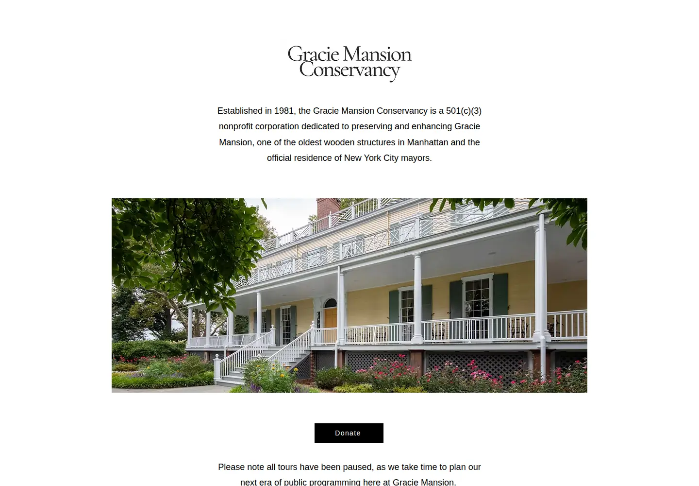 Screenshot of graciemansion.org
