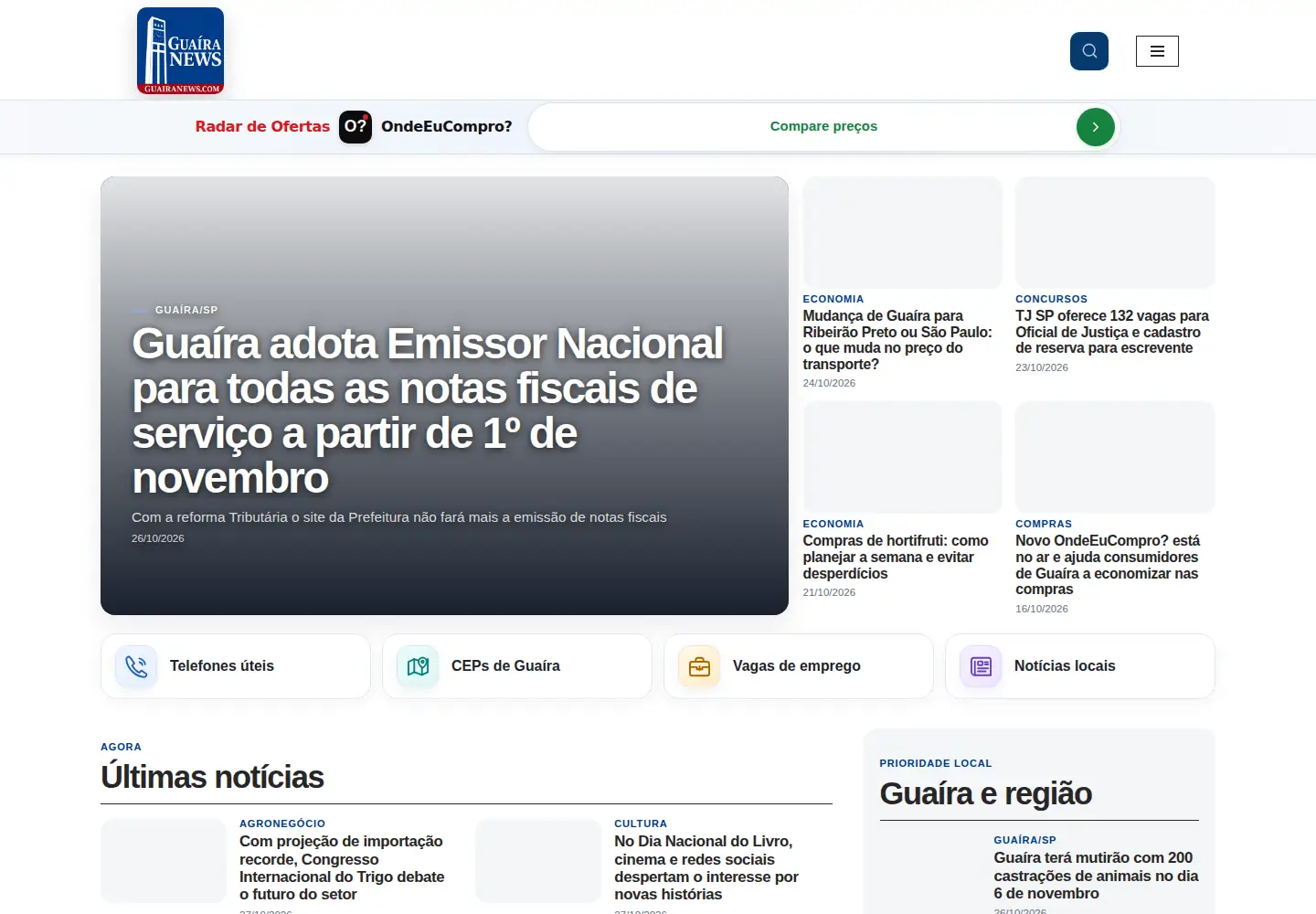 Screenshot of guairanews.com
