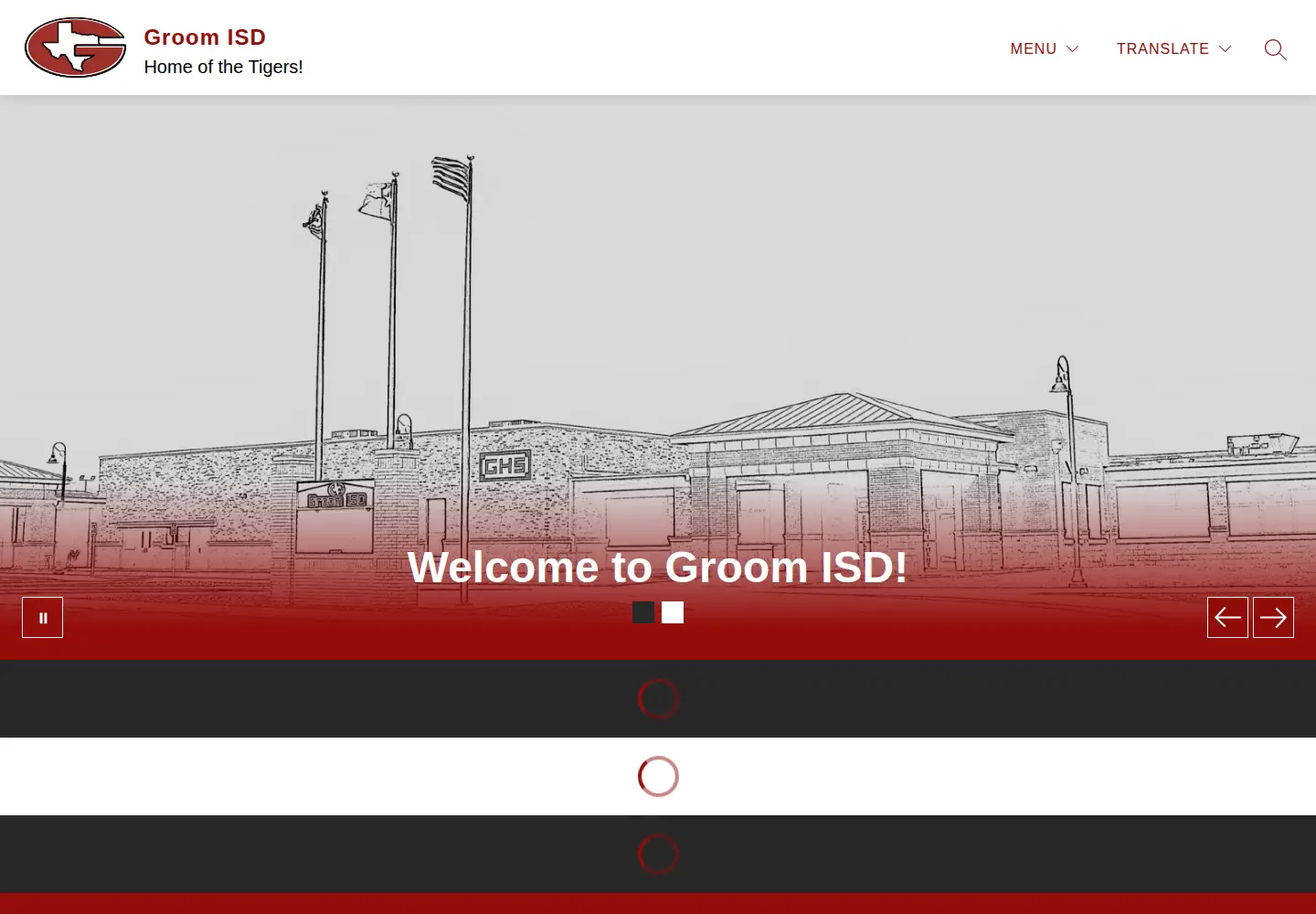 Captured homepage of groomisd.net in the current scan