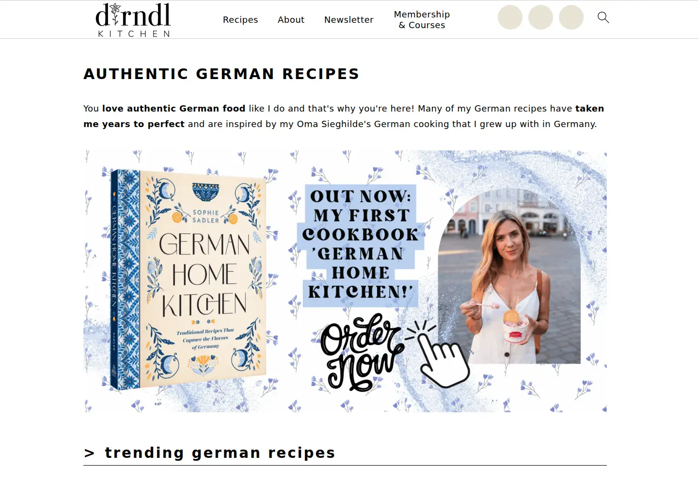 Captured homepage of dirndlkitchen.com in the current scan