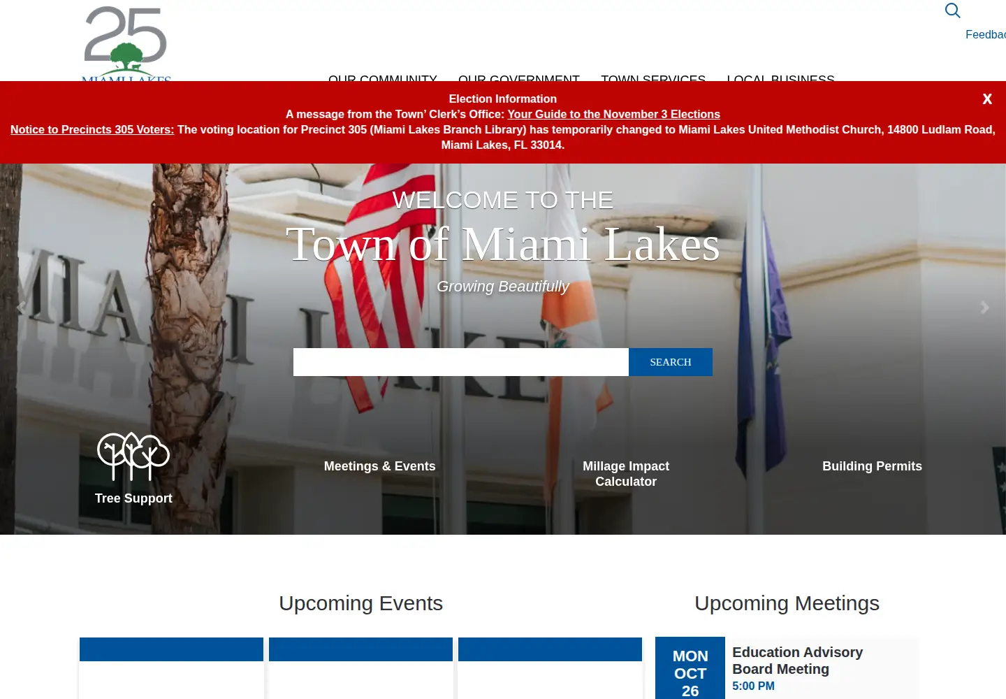 Screenshot of miamilakes-fl.gov