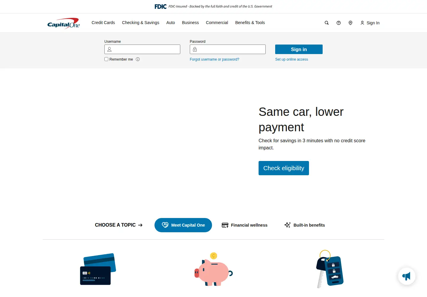 Screenshot of capitalone.com