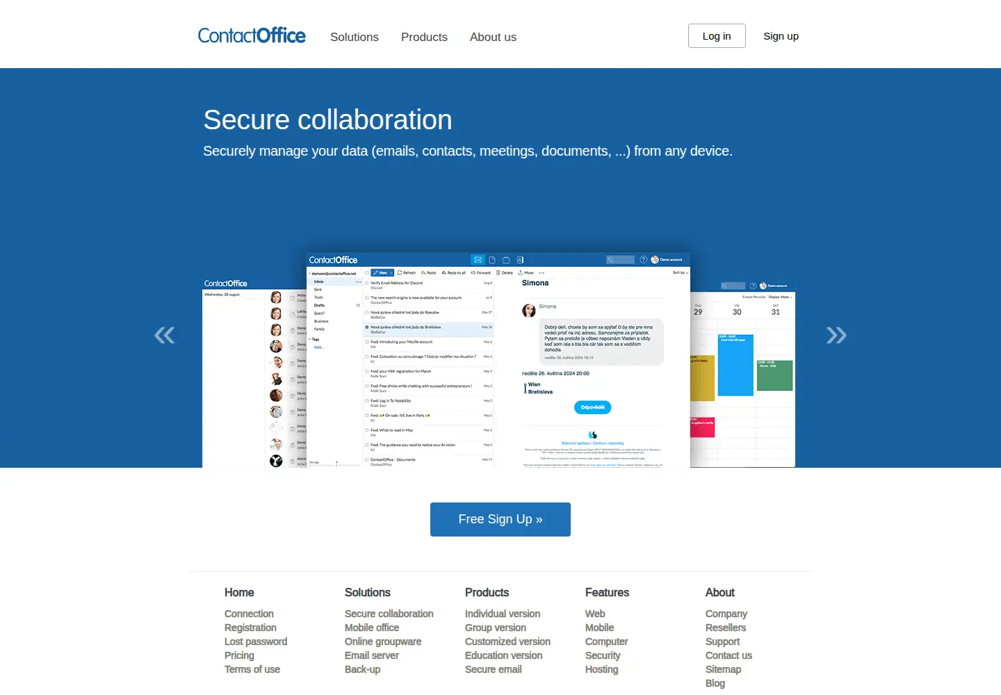 Screenshot of contactoffice.com