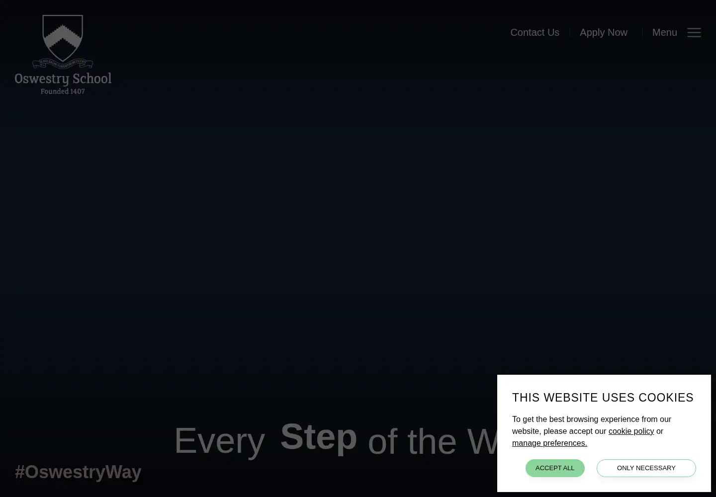 Screenshot of oswestryschool.org.uk