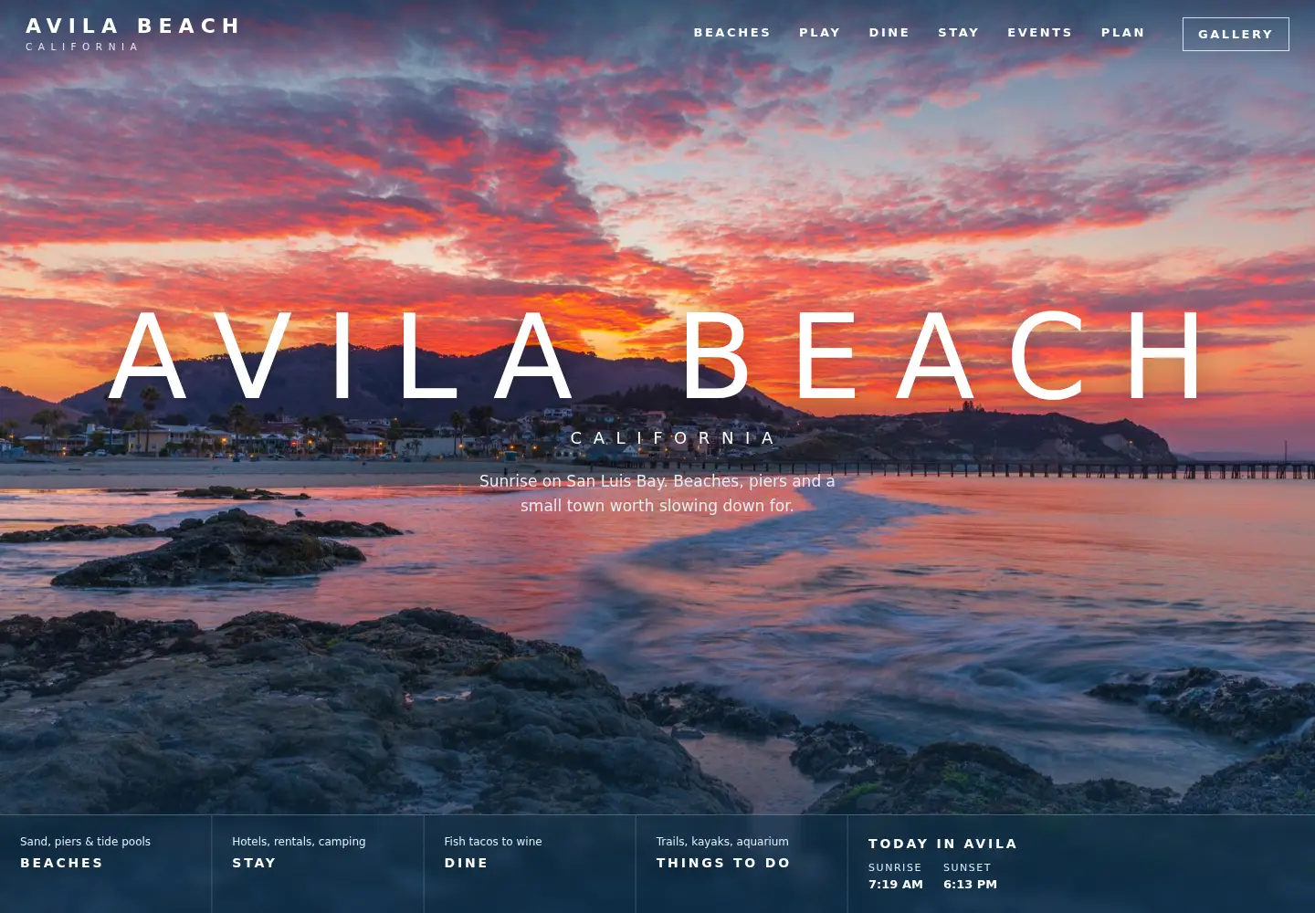 Screenshot of avilabeachpier.com