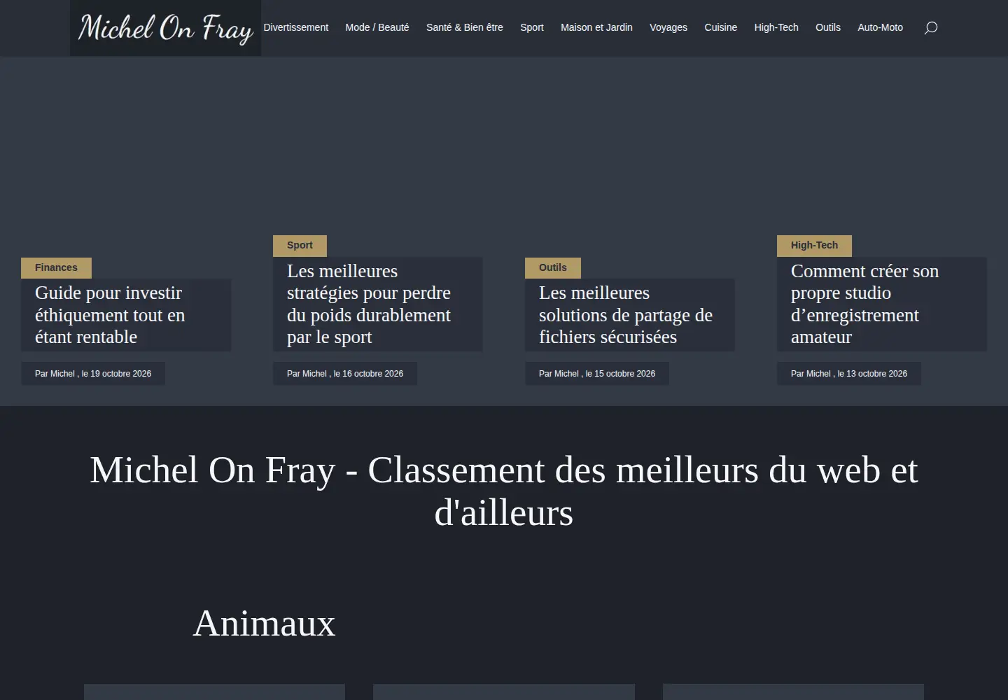 Captured homepage of michelonfray.fr in the current scan