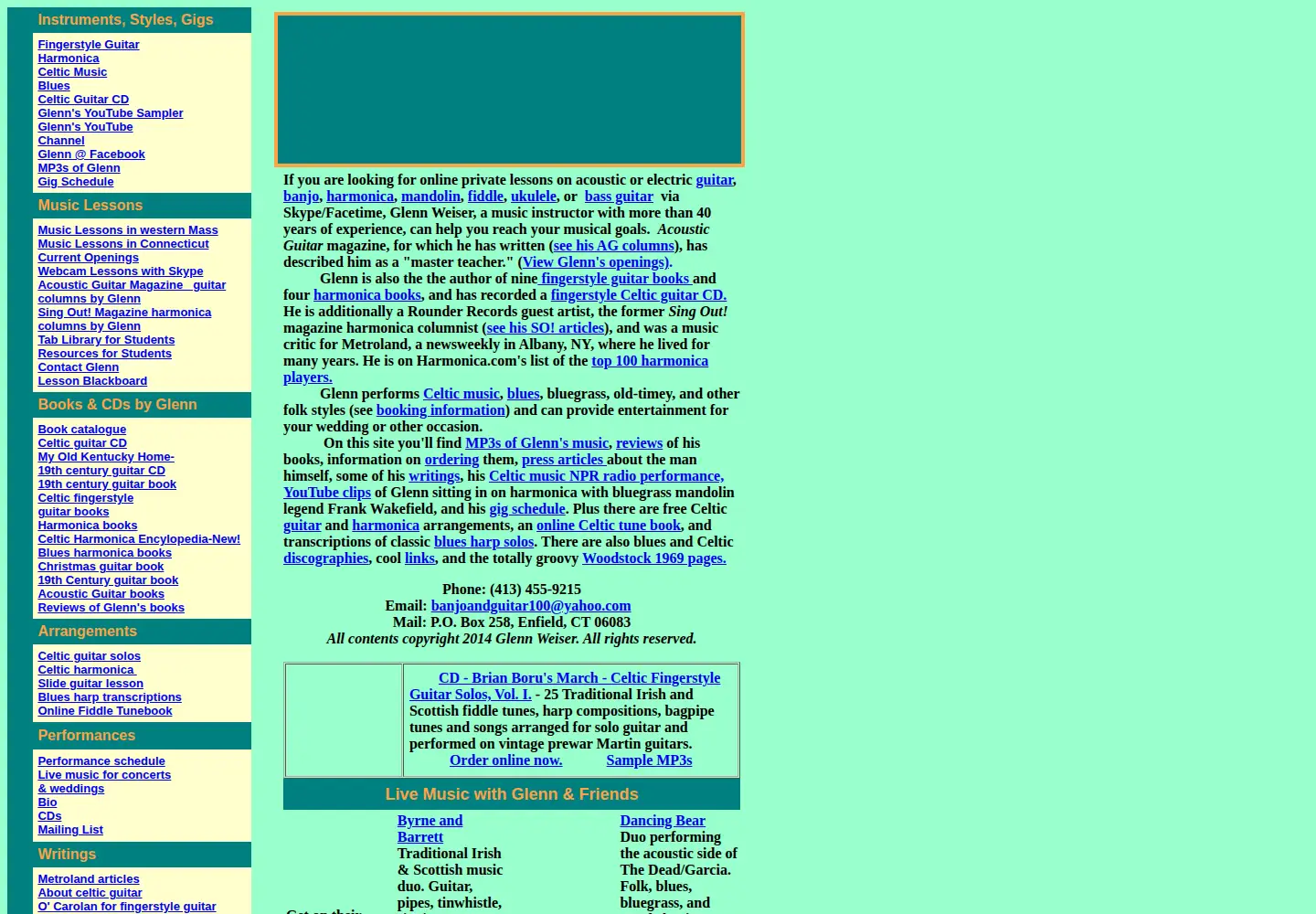 Screenshot of celticguitarmusic.com