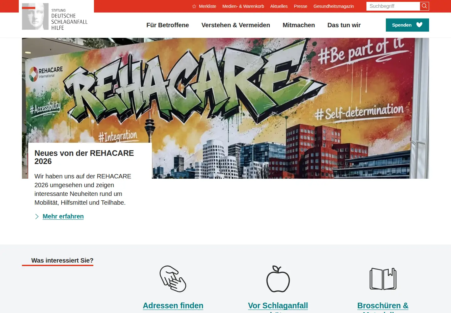 Screenshot of schlaganfall-hilfe.de