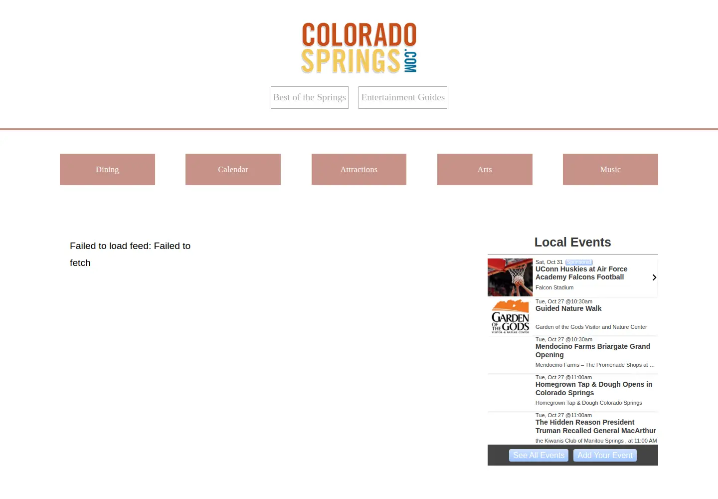 Screenshot of coloradosprings.com
