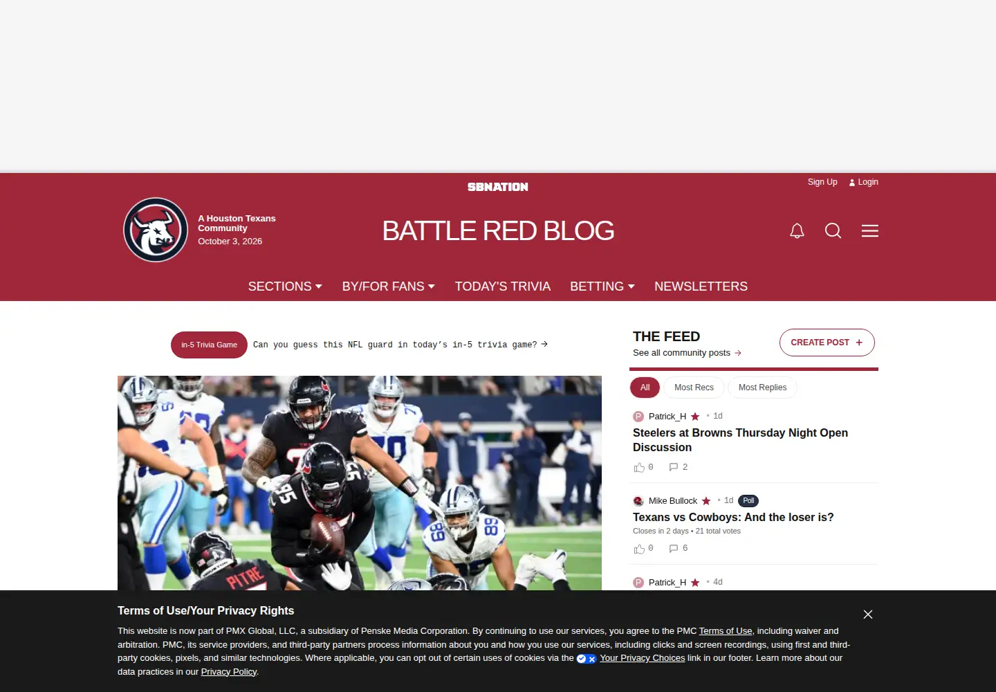 Screenshot of battleredblog.com
