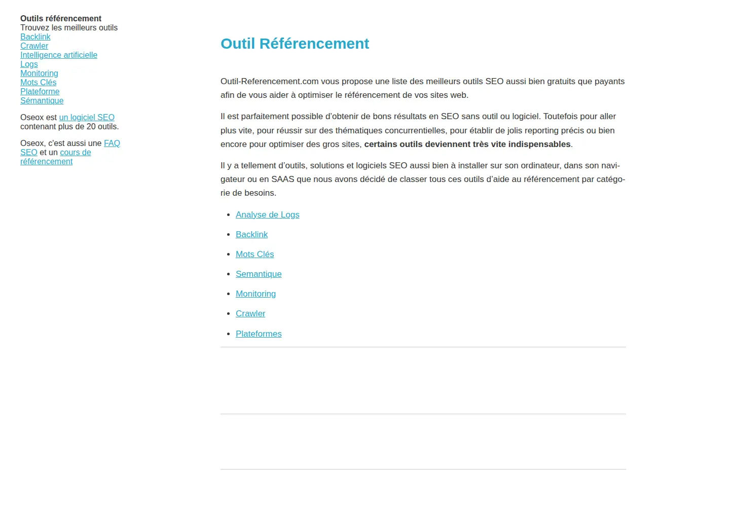 Screenshot of outil-referencement.com