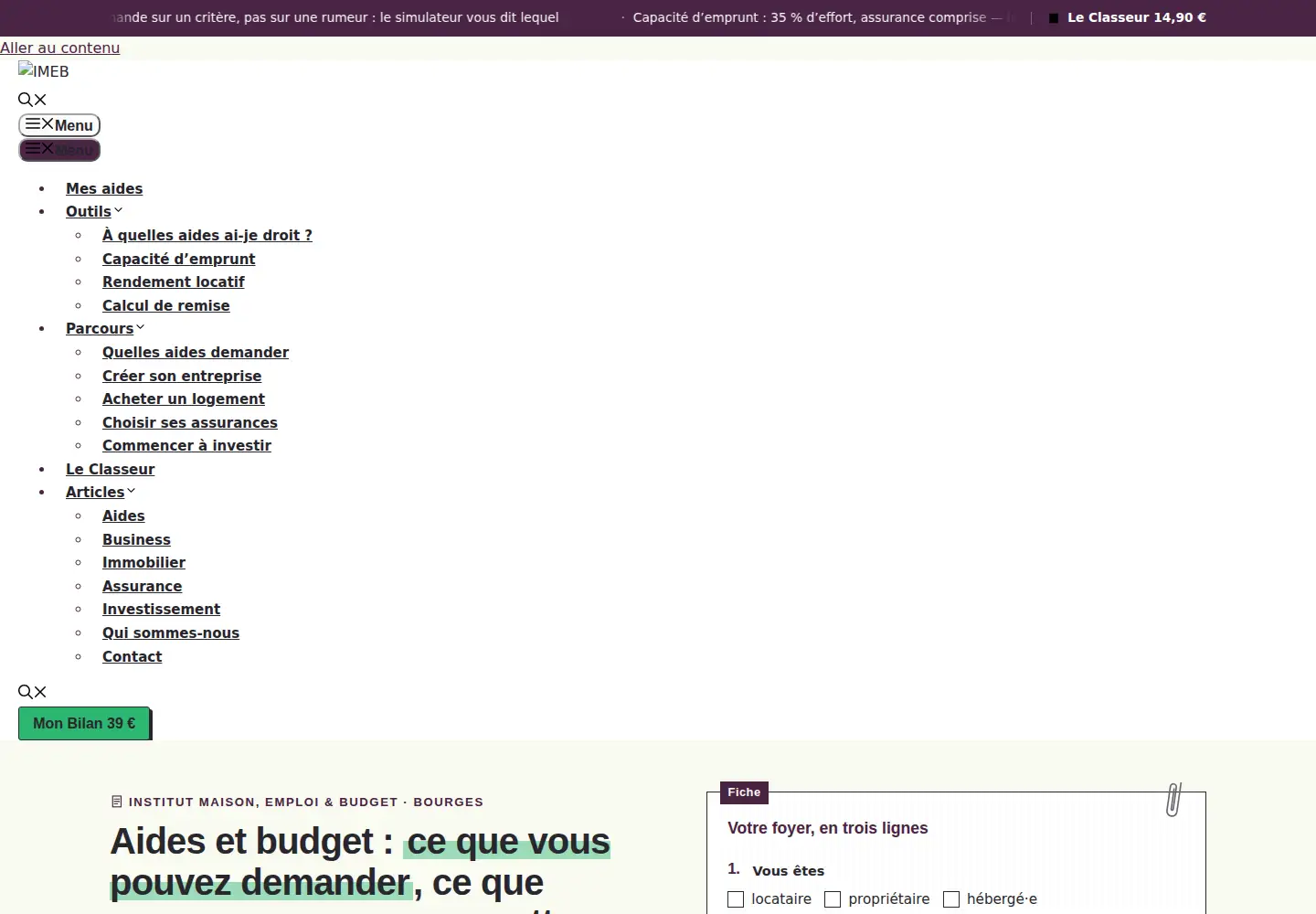 Screenshot of imeb.net