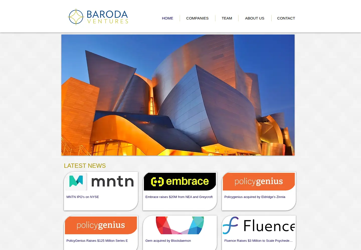 Screenshot of barodaventures.com