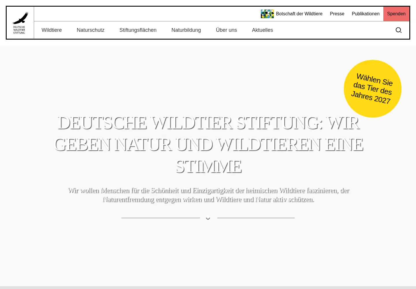 Screenshot of deutschewildtierstiftung.de