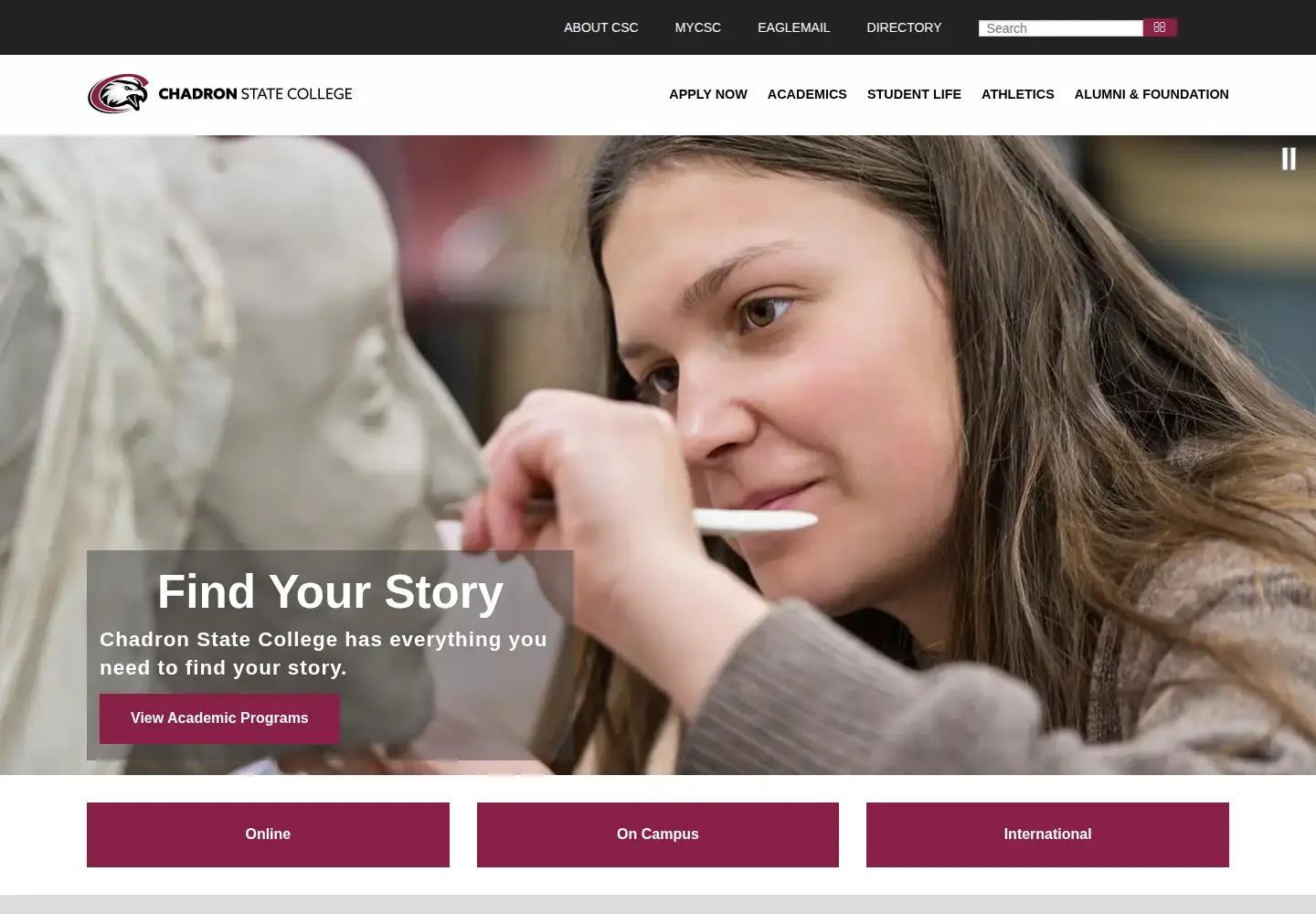 Screenshot of csc.edu