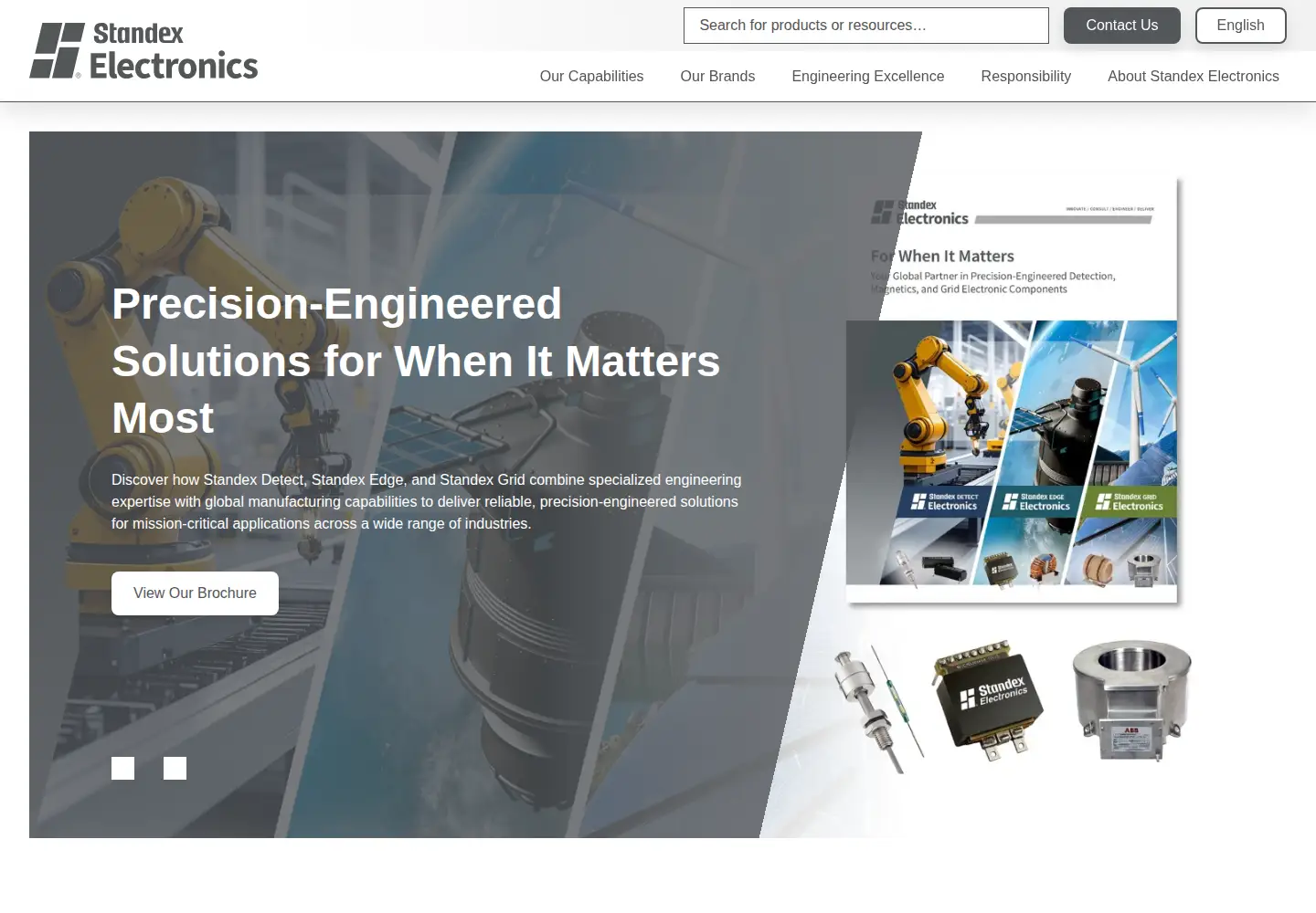 Screenshot of standexelectronics.com