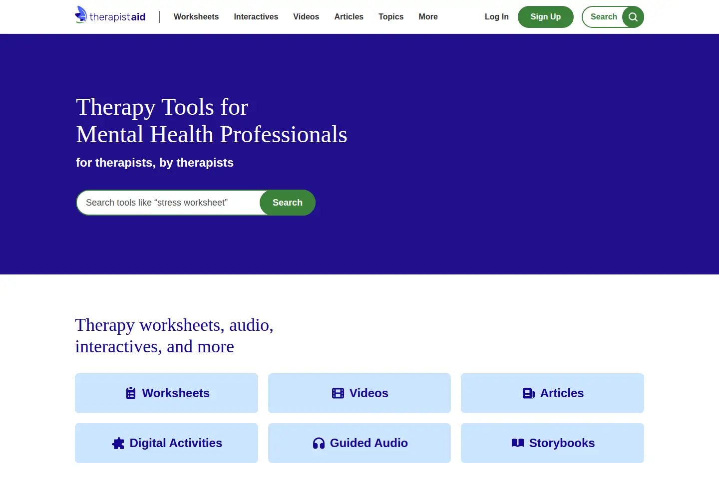 Screenshot of therapistaid.com