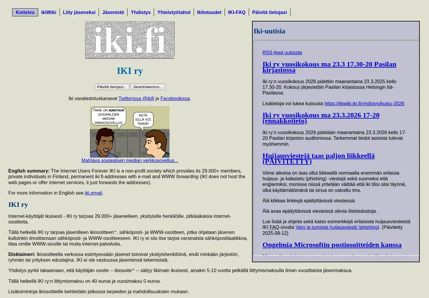 Screenshot of iki.fi