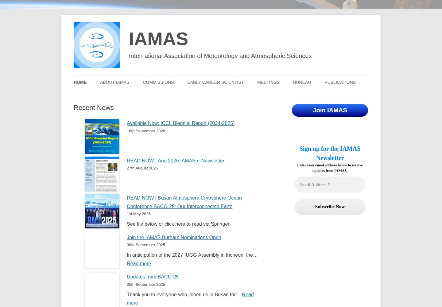Screenshot of iamas.org