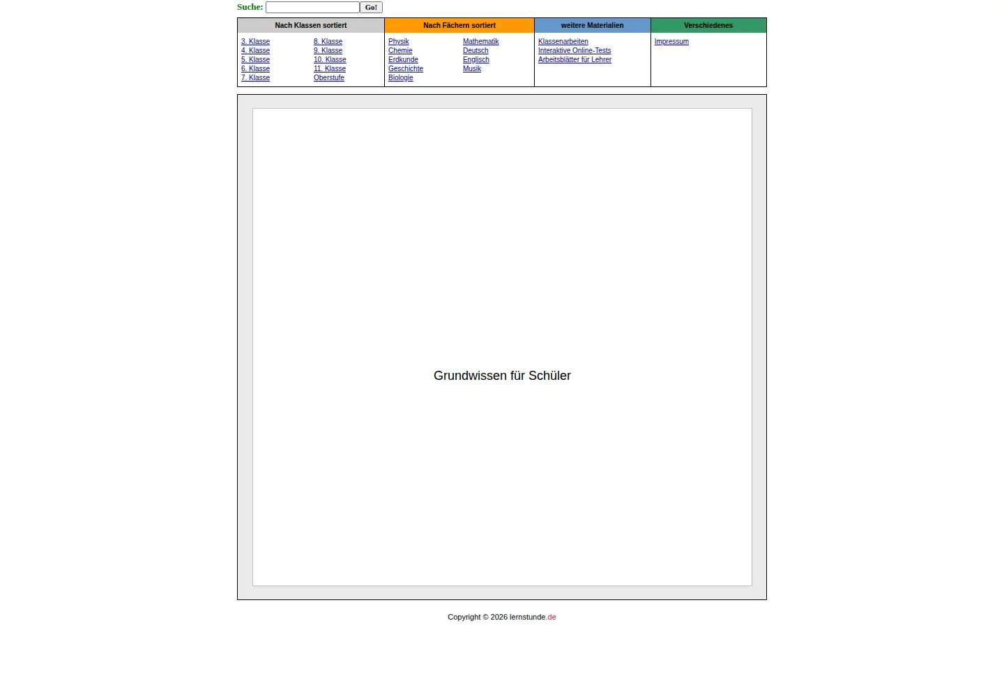 Screenshot of lernstunde.de
