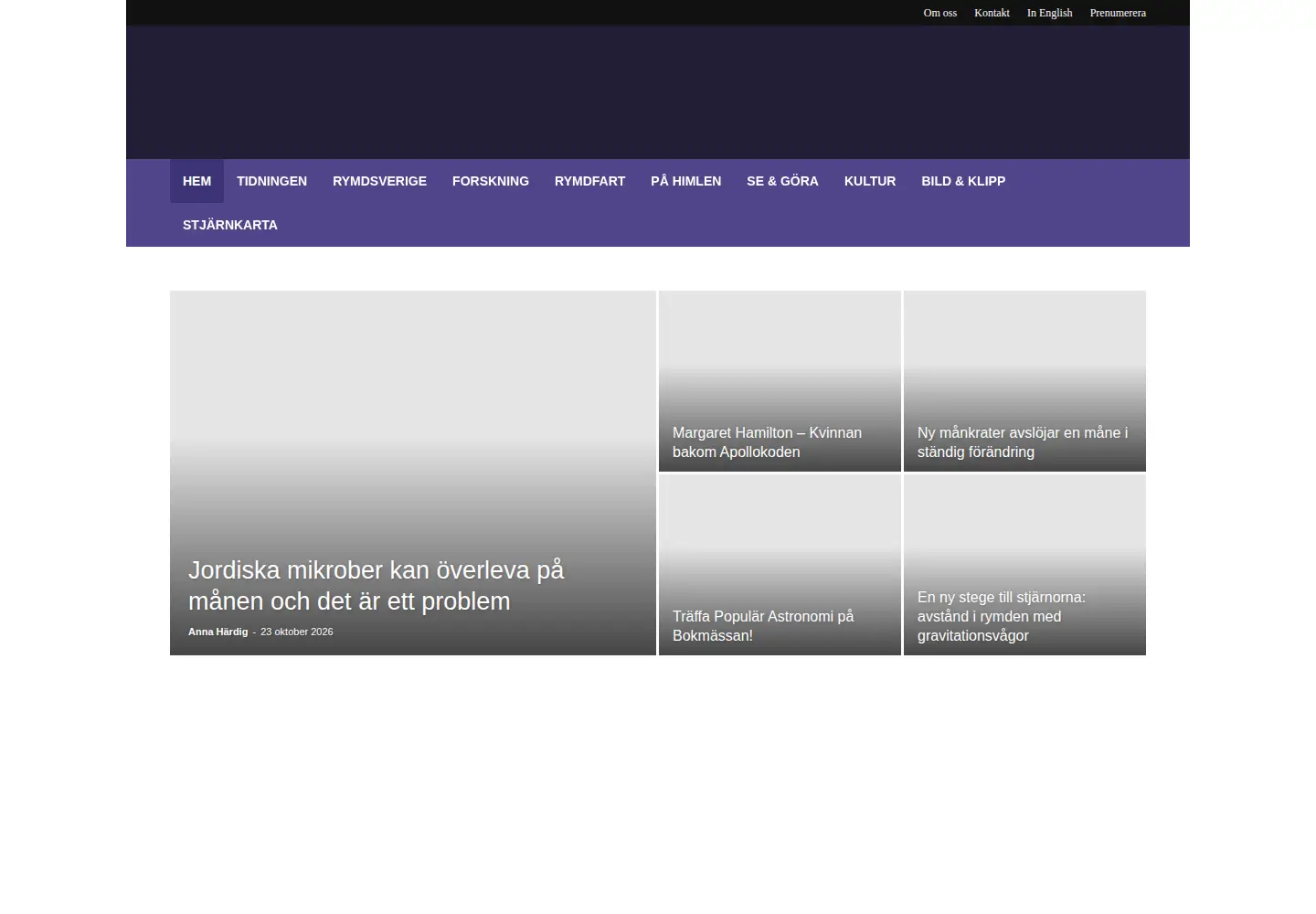 Captured homepage of popast.nu in the current scan