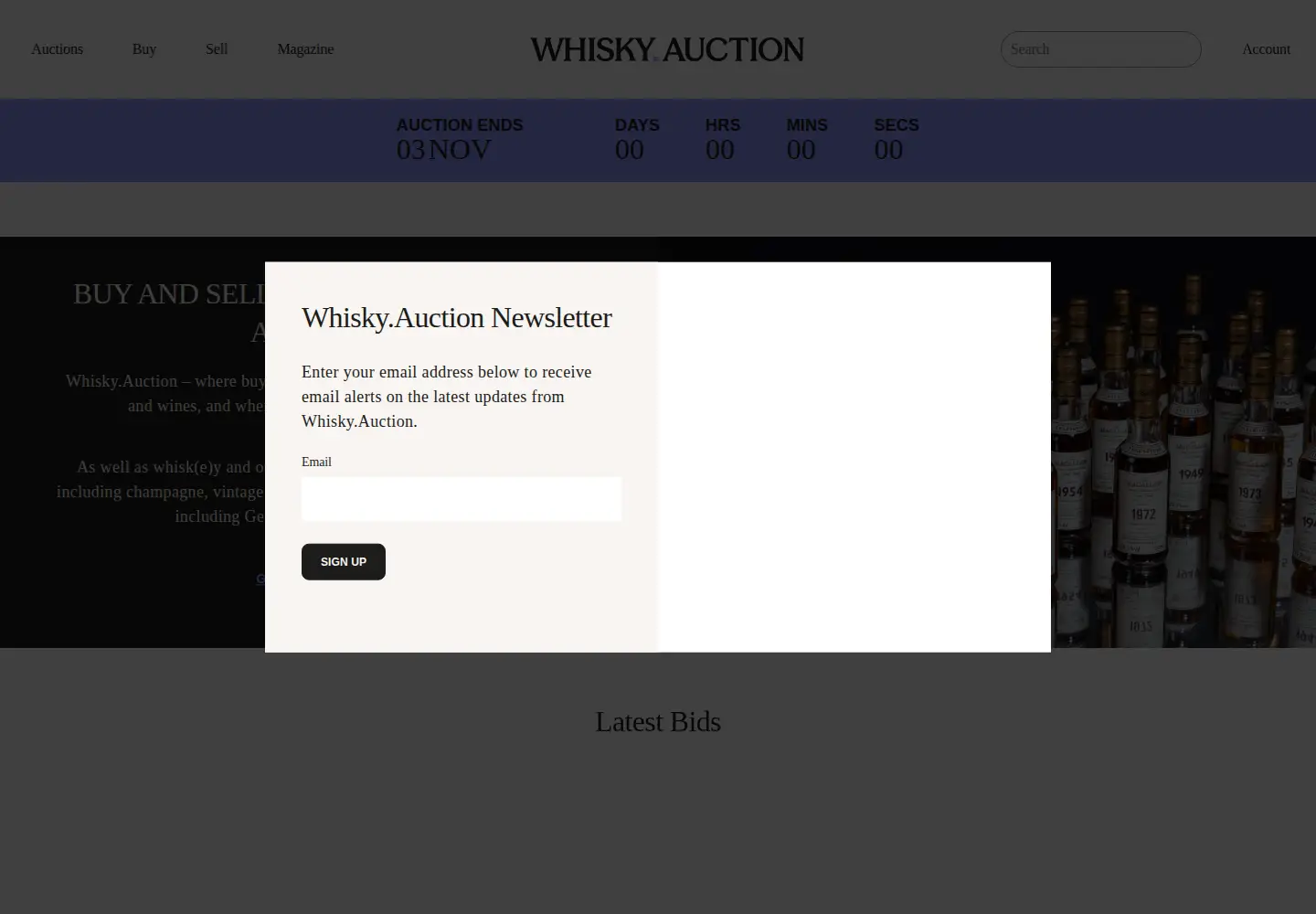 Screenshot of whisky.auction