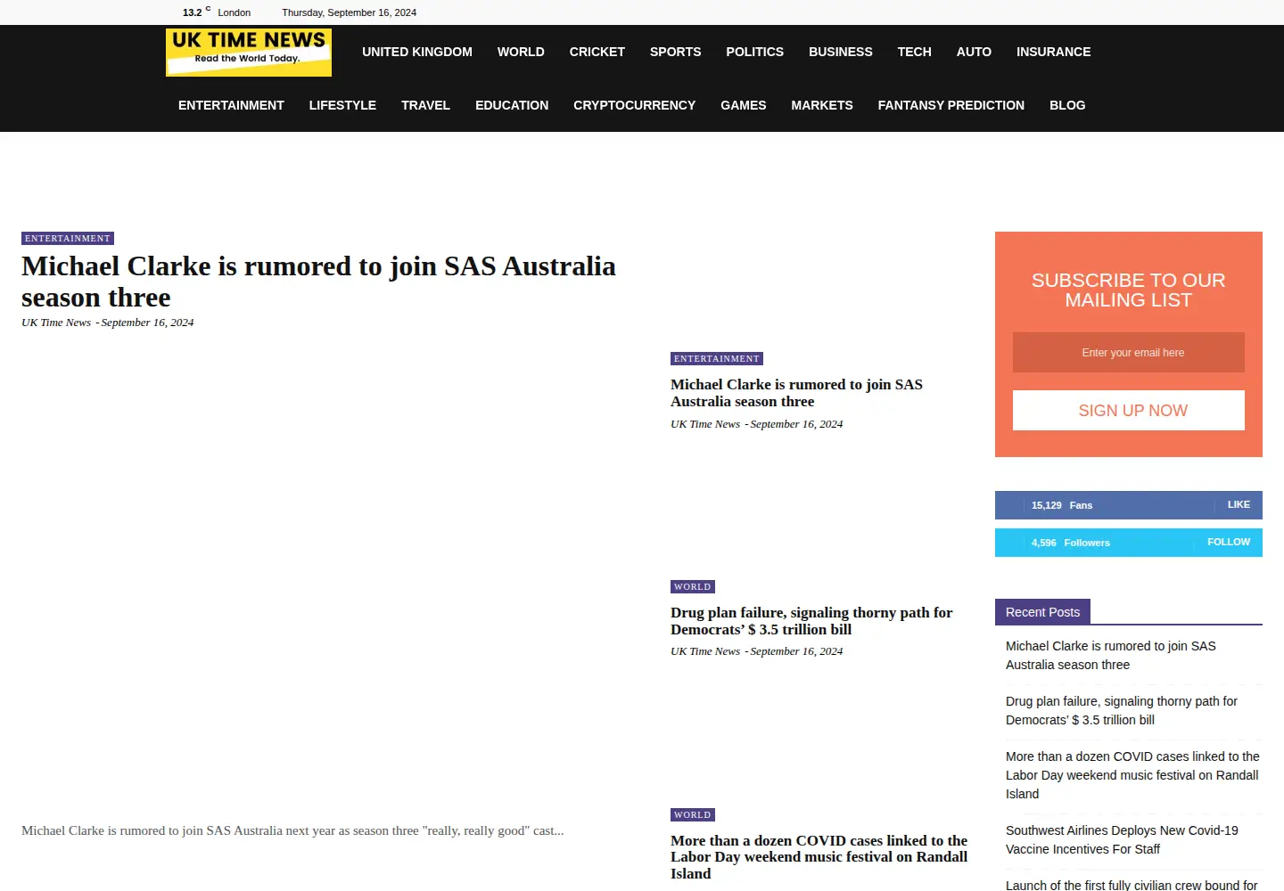 Screenshot of uktimenews.com