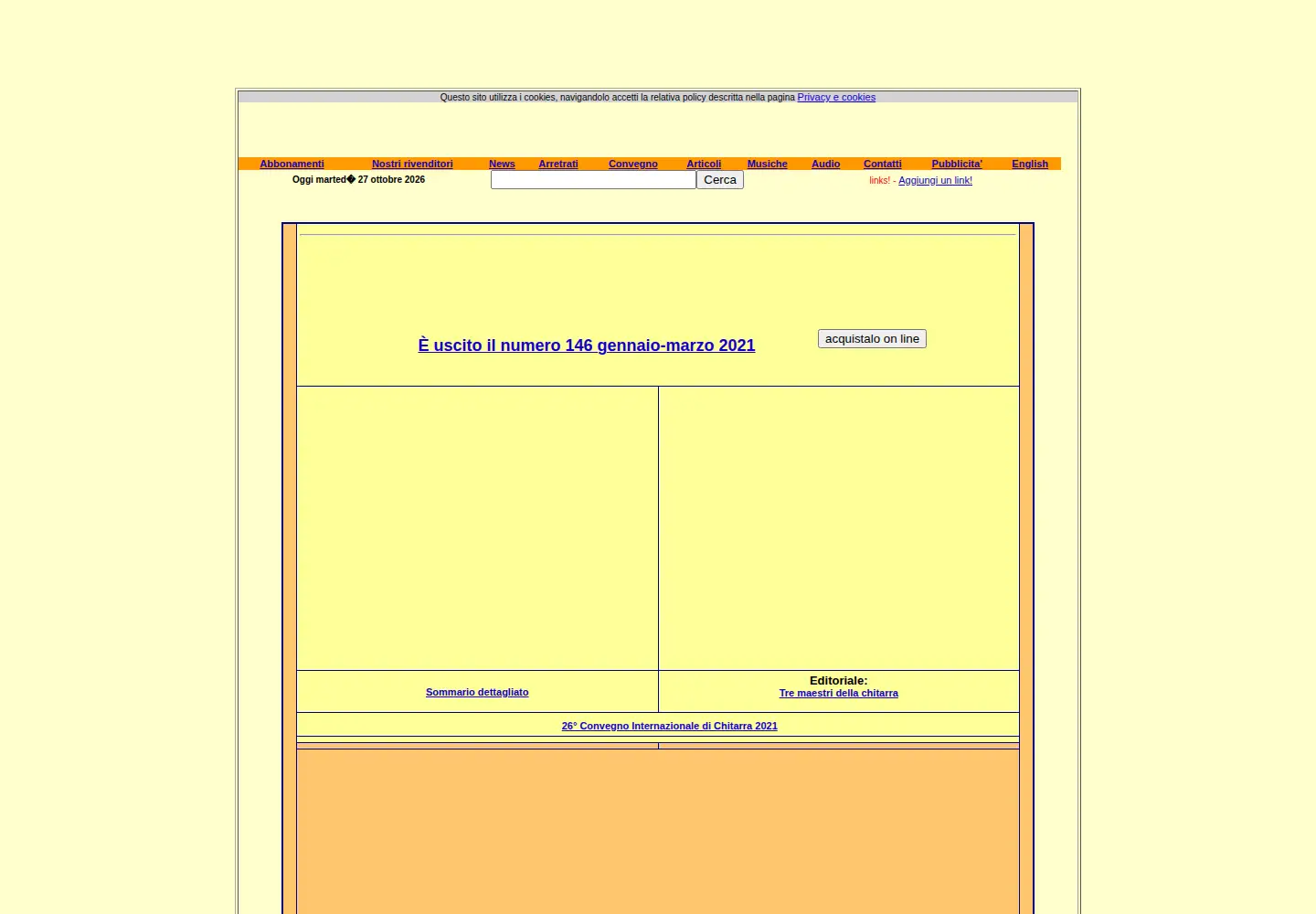 Captured homepage of seicorde.it in the current scan