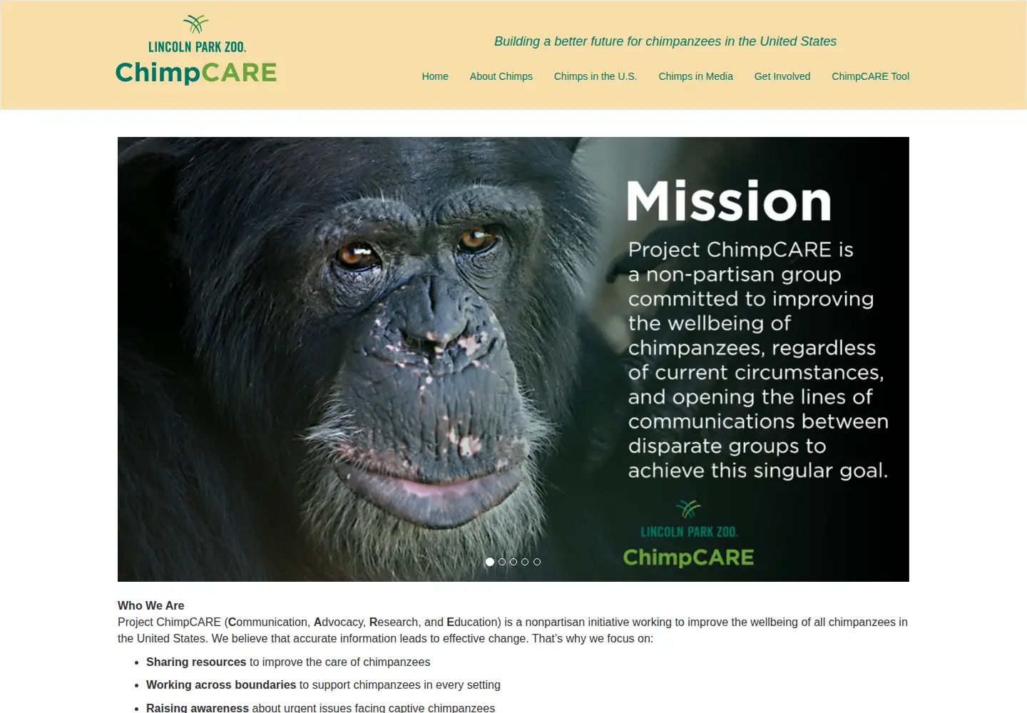 Screenshot of chimpcare.org
