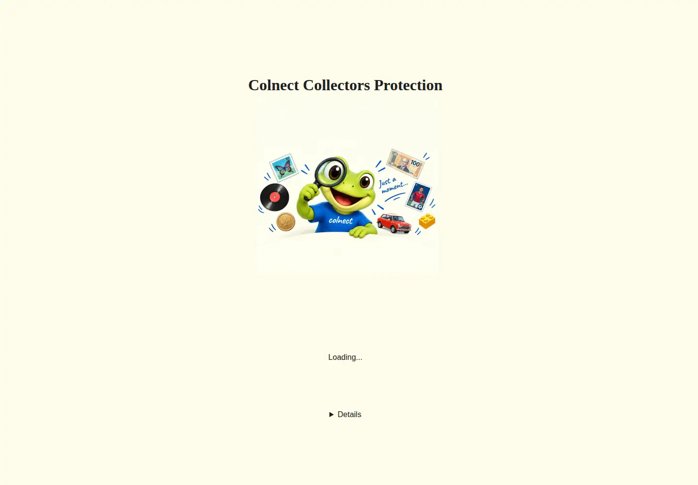 Captured homepage of colnect.net in the current scan